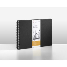 Hahnemuehle Sketchbook D&S A4 140g 80 sheets, black landscape format spiral bound