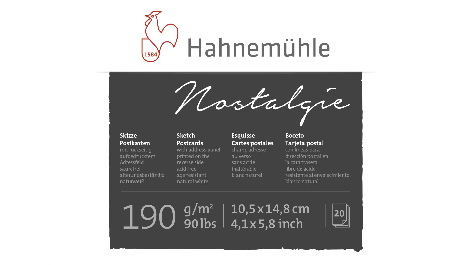 Hahnemuehle Postcards NOSTALGIE 10,5x14,8 cm 190g 20 sheets