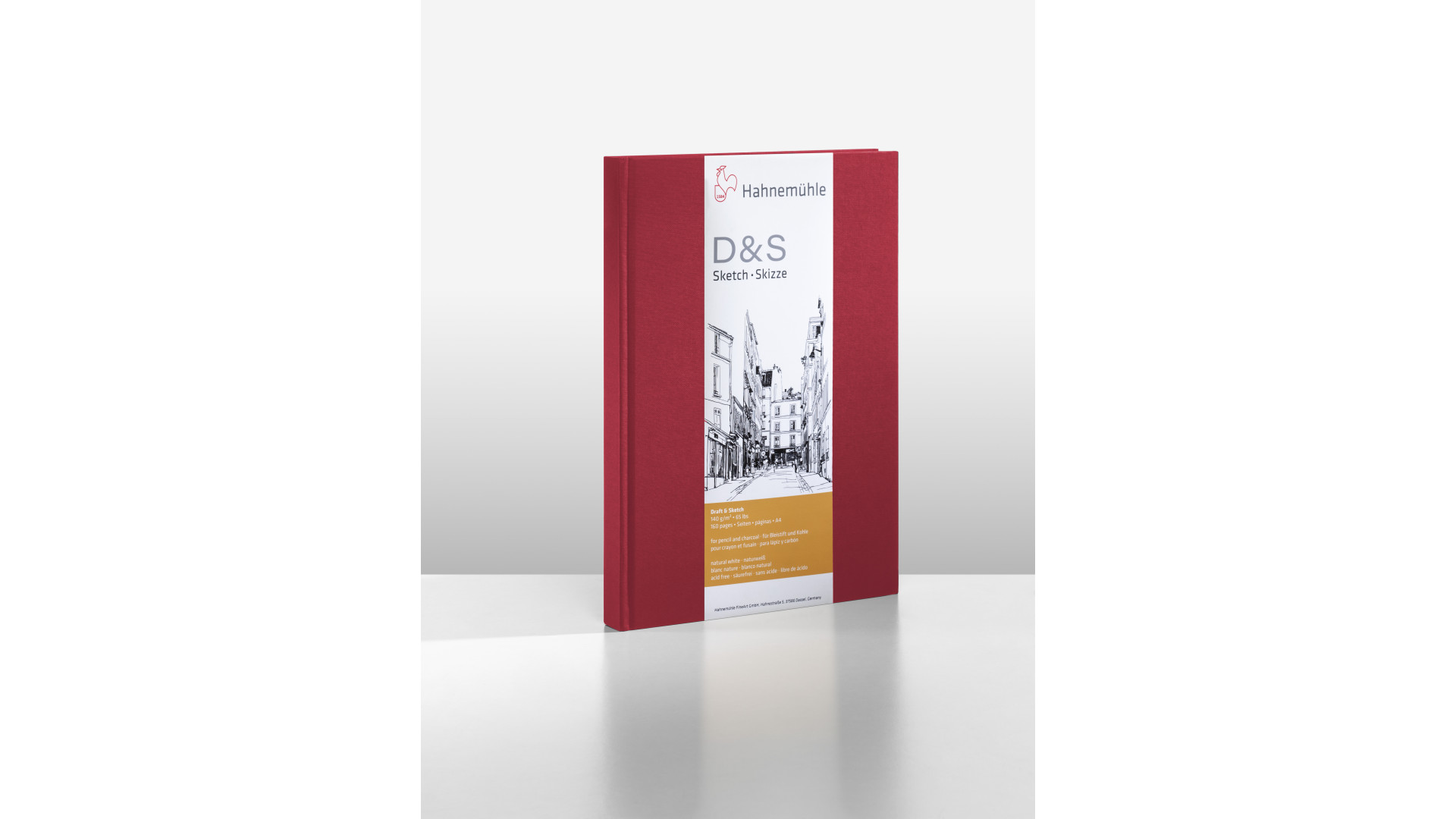 Hahnemuehle Sketchbook D&S A5 140g 80 sheets, red portrait format