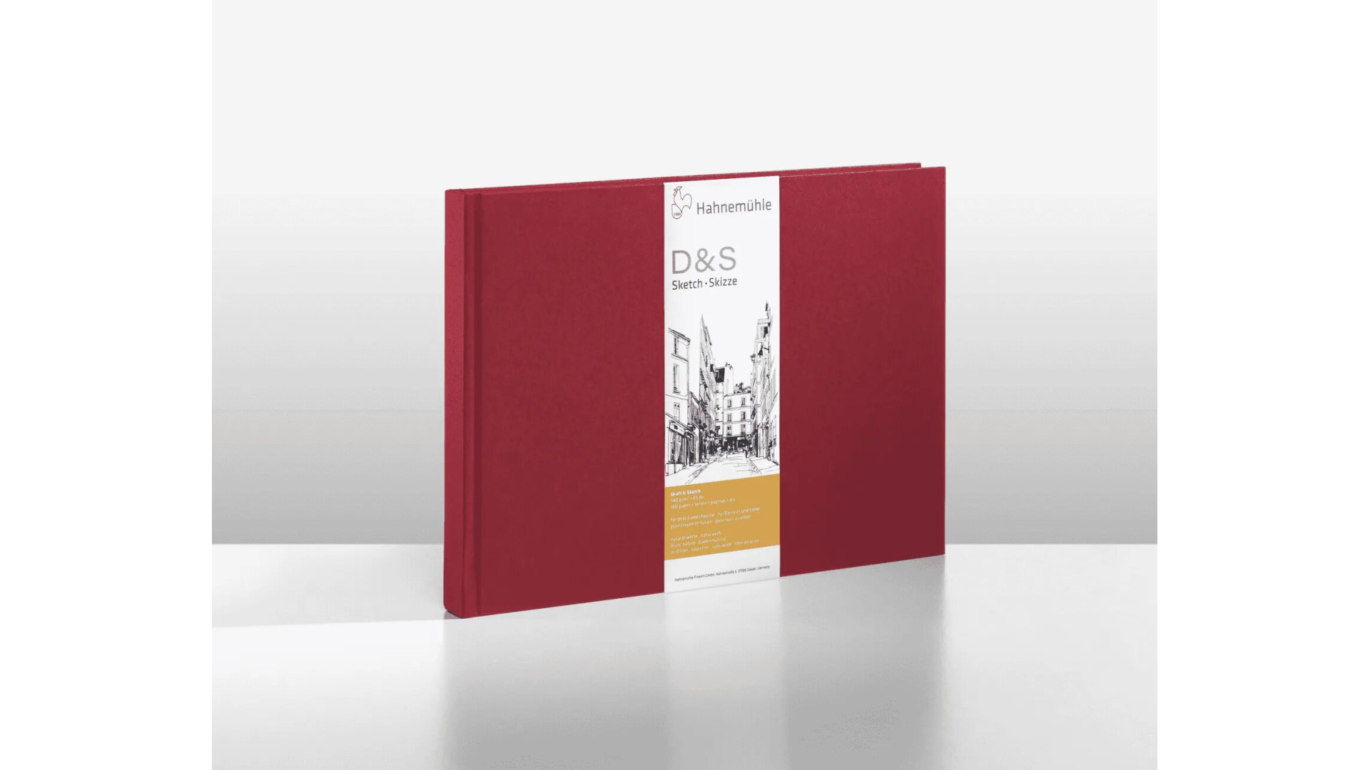 Hahnemuehle Sketchbook D&S A5 140g 80 sheets, red landscape format