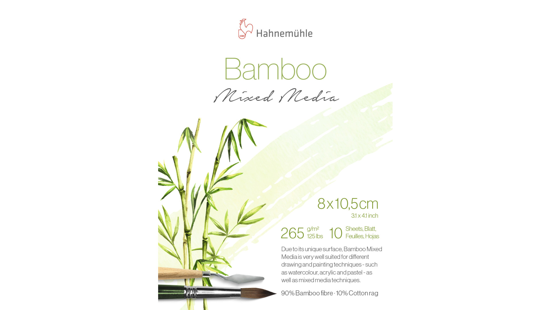 Hahnemuehle Block Bamboo Mixed Media 8x10,5 cm 265g 10 sheets