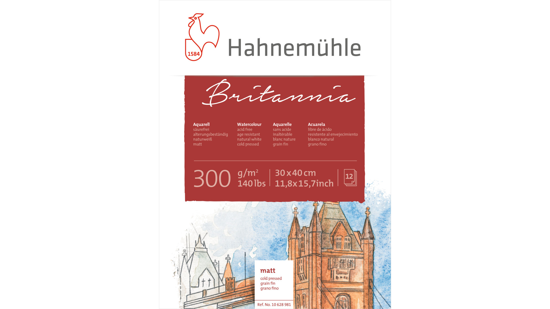 Hahnemuehle Blok BRITANNIA WC 30x40 cm 300g 12k CP