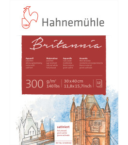 Hahnemuehle Blok BRITANNIA WC 30x40 cm 300g 12k HP Hahnemuehle Blok BRITANNIA WC 30x40 cm 300g 12k HP