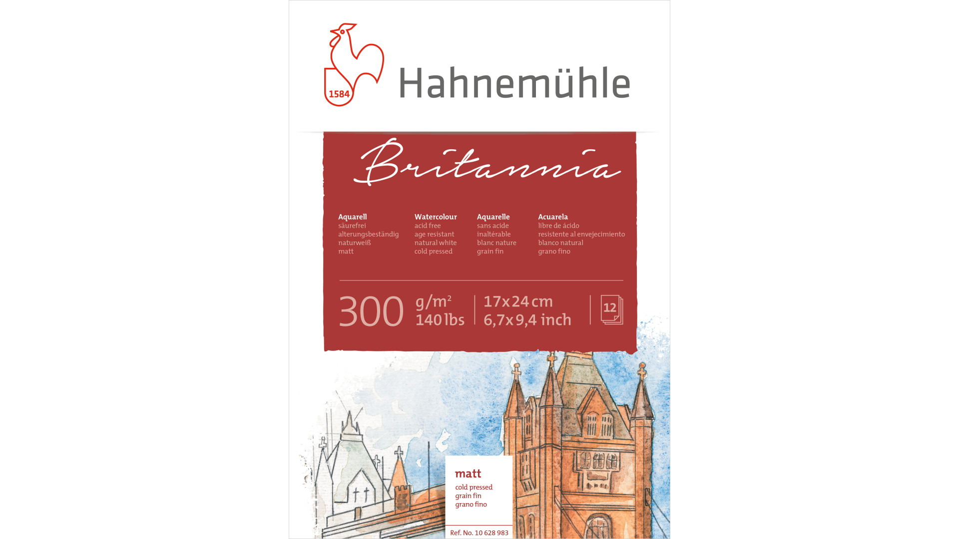 Hahnemuehle Pad BRITANNIA WC 17x24 cm 300g 12 sheets CP