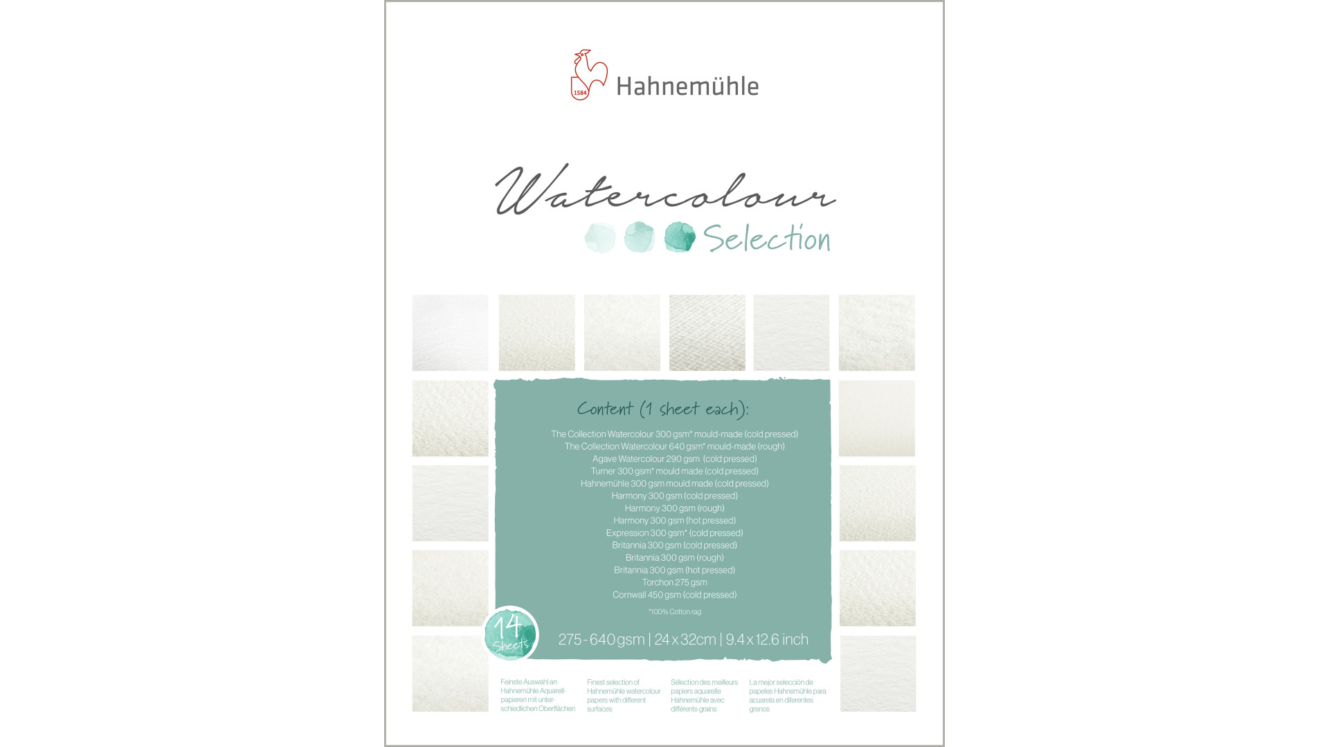 Hahnemuehle Blok AQUARELL SELECTION 24x32 cm 275-640 g 14 ark