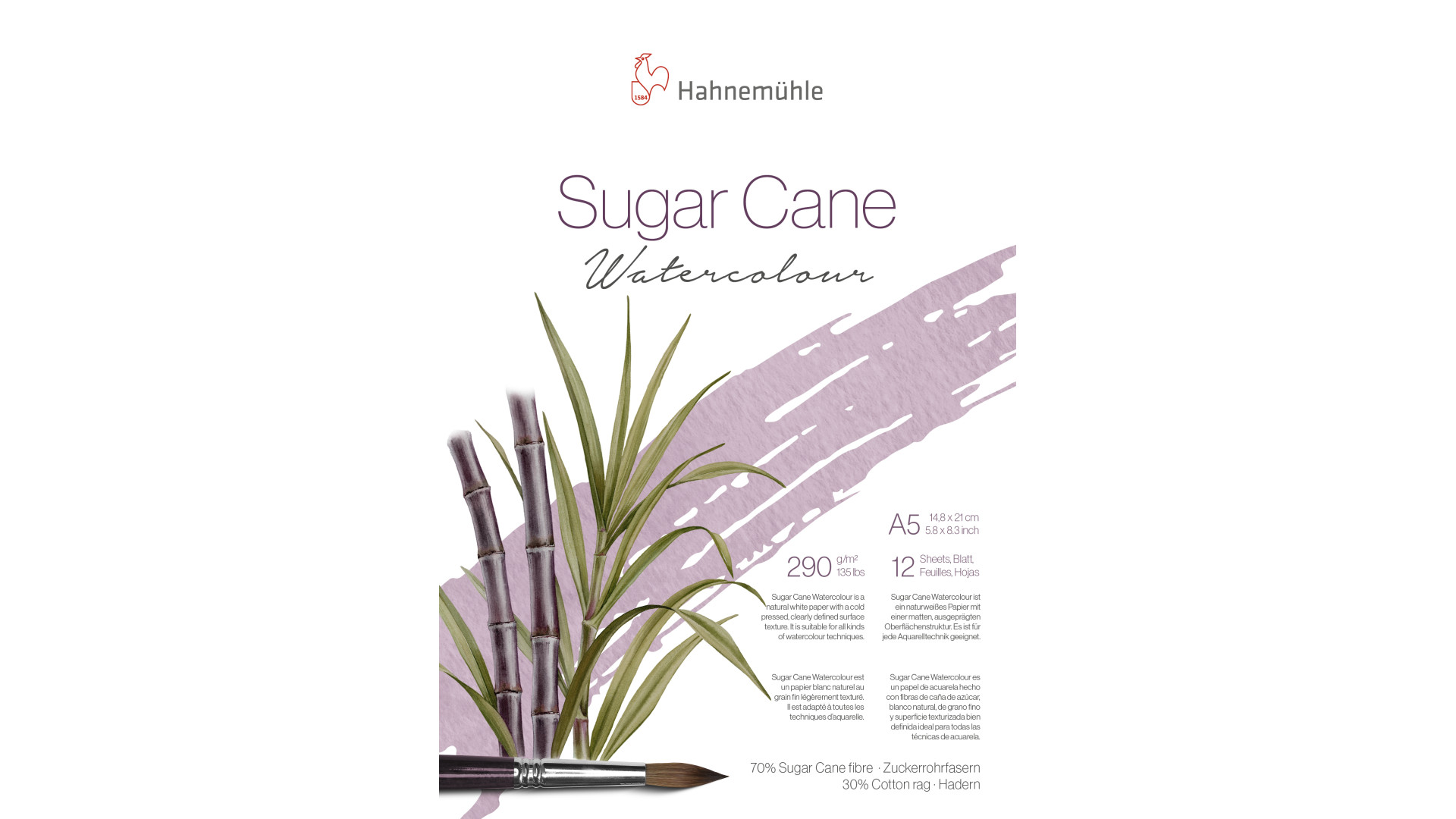 Hahnemuehle Blok do Akwareli SUGAR CANE A5 290g 12k