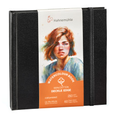 Hahnemuehle Szkicownik do akwareli WC BOOK Deckle Edge 14x14 cm 250g 30k 100% bawełny