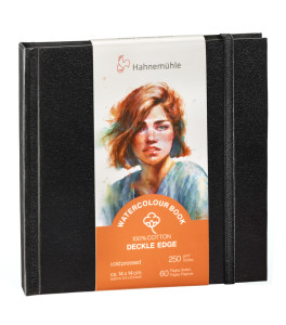 Hahnemuehle Szkicownik do akwareli WC BOOK Deckle Edge 14x14 cm 250g 30k 100% bawełny