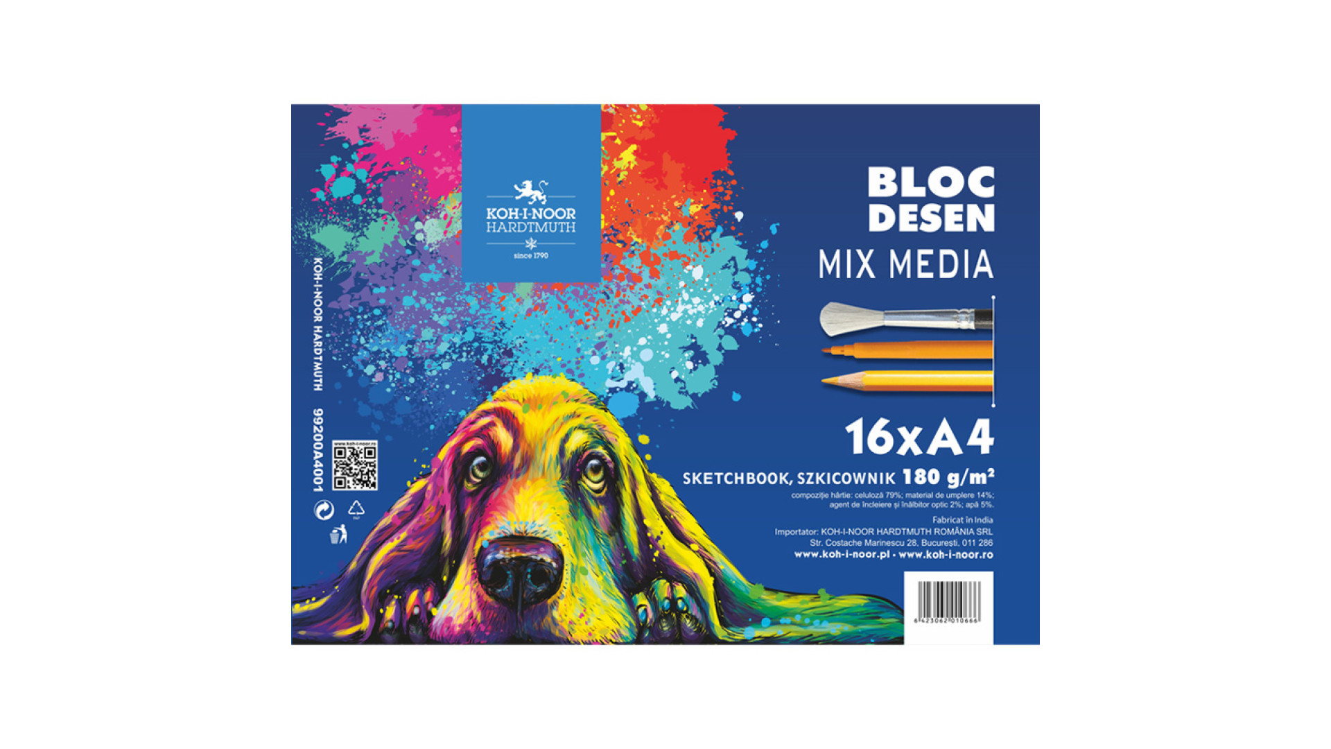 Koh-I-Noor Pad Mix Media A4 180g 16 sheets