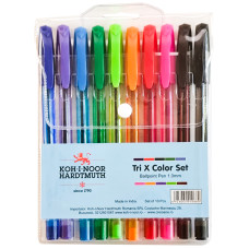 Koh–I–Noor TRI-X Colored Ballpoint Pens – Set of 10