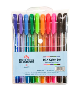 Koh–I–Noor TRI-X Colored Ballpoint Pens – Set of 10