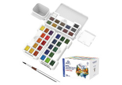 Farby akwarelowe zestaw 36 półkostek Pocket Set Phoenix + akcesoria