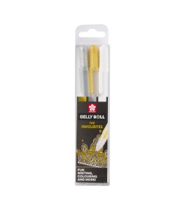 Sakura zestaw Gelly Roll mix, 3 kolory: Metallic Gold, Metallic Silver i Basic White