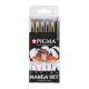 Sakura Pigma Micron Fineliner Manga Set, 6 sizes, black