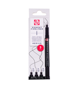 Talens Pigment Fineliner Medium Set 3 Black Fineliners 02 / 04 / 08