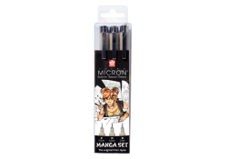 Sakura Pigma Micron Fineliner Manga Set, 3 sizes, black