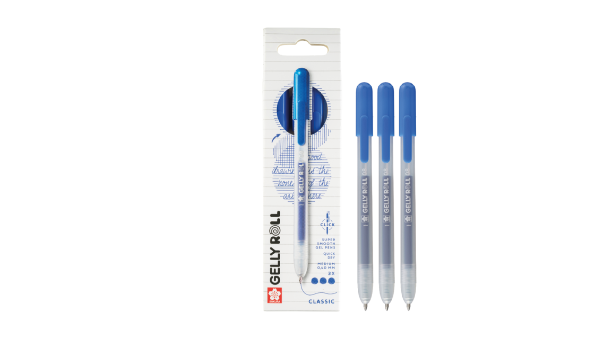 Sakura zestaw automatycznych Gelly Roll Classic Blue, 3 szt