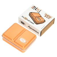 Szmal Empty Metal Watercolour Box Mini APRICOT for 6 Watercolour Pans (12 Half Pans)