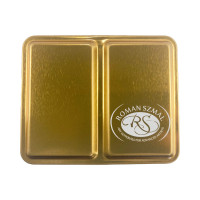 Szmal Empty Metal Watercolour Box Mini GOLD for 6 Watercolour Pans (12 Half Pans)