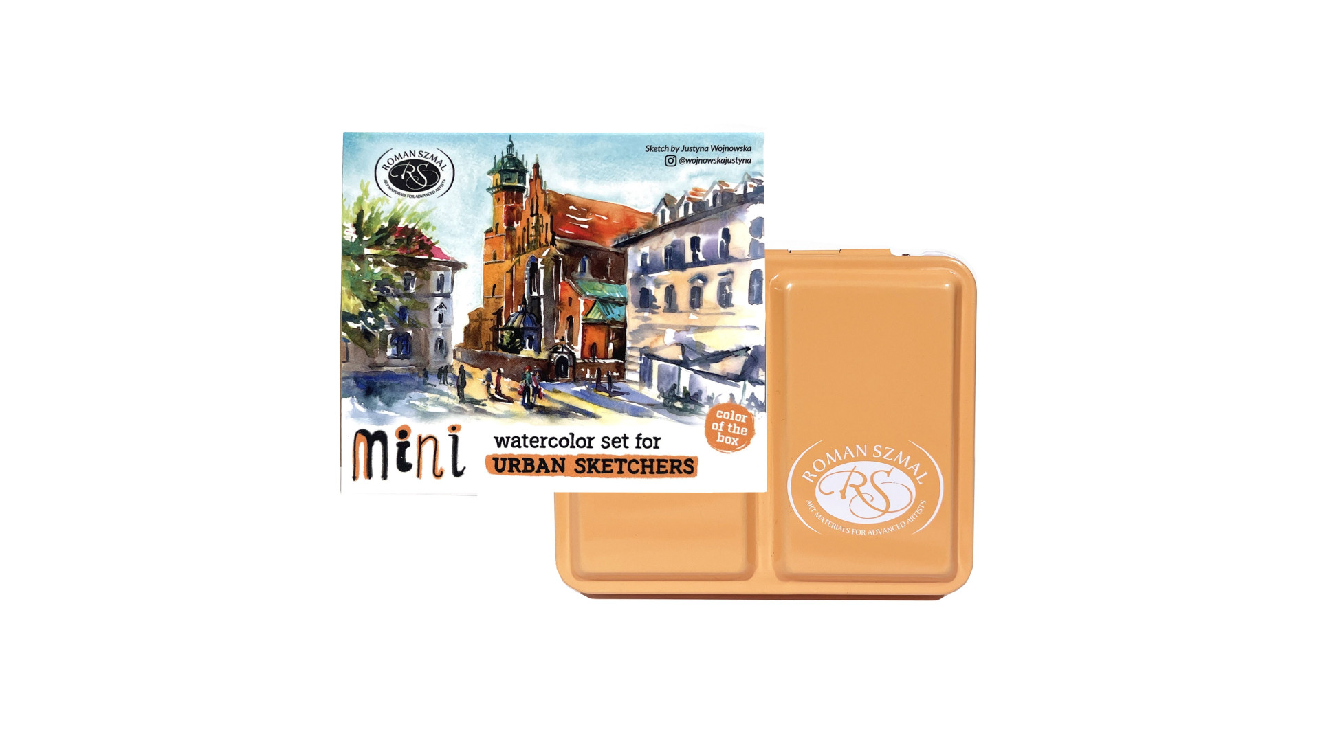 Szmal Aquarius Mini Urban Sketchers Apricot 8 colours, Half Pans