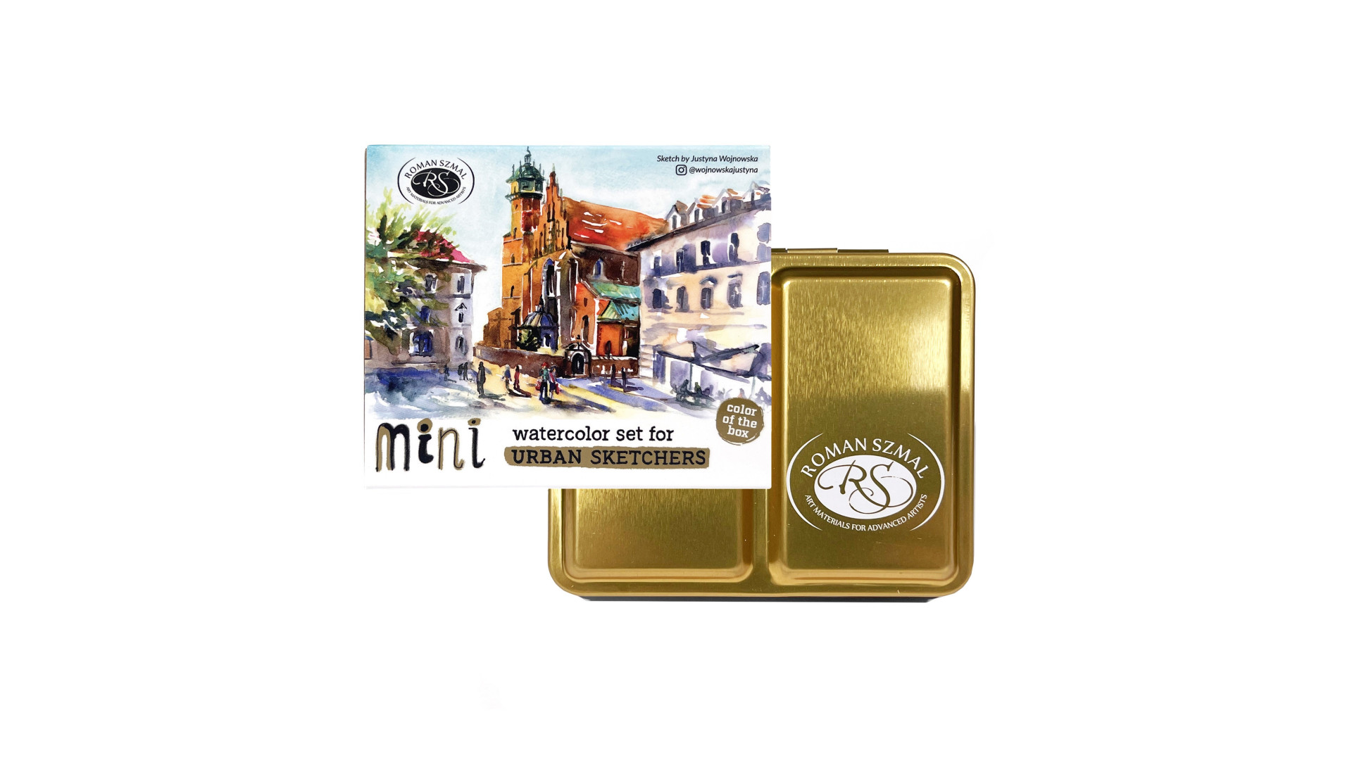 Szmal Aquarius Mini Urban Sketchers Gold 8 colours, Half Pans
