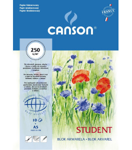Blok do akwareli Canson STUDENT A5 250g 10a 