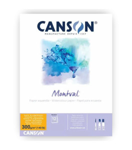 Canson MONTVAL Watercolour Pad 300g 18x25 cm 12 Sheets Cold Pressed