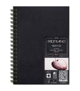 Szkicownik Fabriano SKETCH BOOK 110g A4 80 kart spirala, twarda oprawa