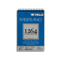 Fabriano 1264 Black Drawing Pad 200g A5, 20 Sheets, Spiral Bound