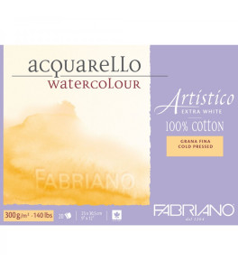 Fabriano ARTISTICO Watercolour Pad Extra White 300g 23x30,5 cm 20 Sheets Cold Pressed (Grana fina)