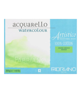 Fabriano ARTISTICO Watercolour Pad Traditional White 300g 12.5x18 cm 25 Sheets Rough (Grana Grossa)