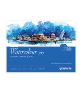 Blok do akwareli Gamma WATERCOLOUR 300g 24x32 cm 10a