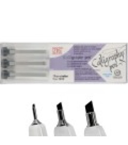 Kuretake Pisak Kaligraficzny ZIG Calligraphy Pen Ścięta Końcówka Czarny Zestaw 3 szt.