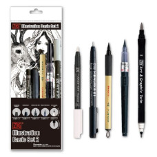 Kuretake Illustration Basic Set 2 illustration marker set 5 pieces