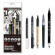 Kuretake Illustration Basic Set 2 zestaw pisaków do ilustracji 5 sztuk