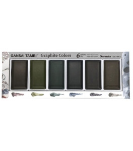 Kuretake Gansai Tambi Graphite Colours Farby akwarelowe 6 kolorów