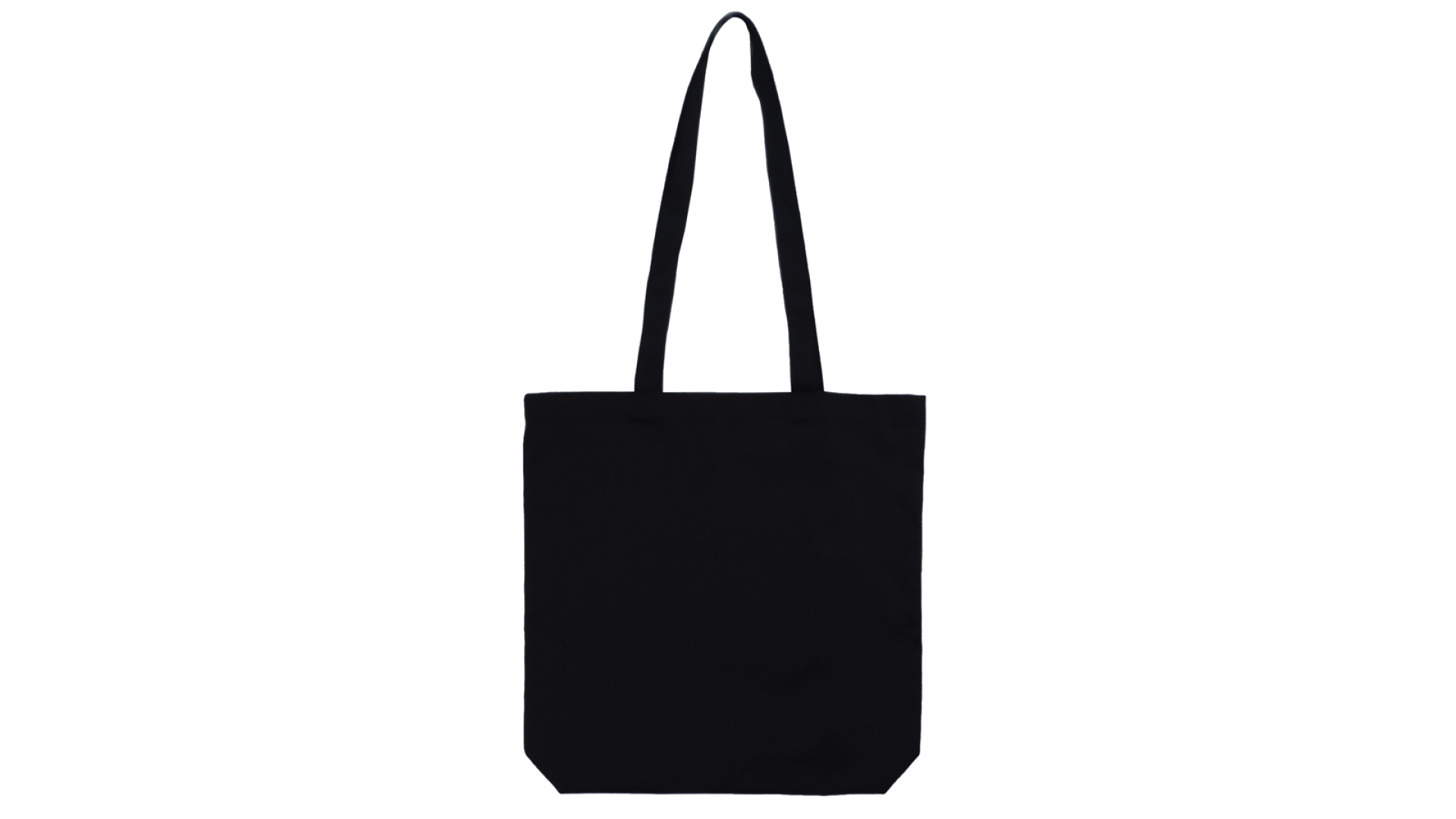 Cotton bag with bottom 38x35x7 handle 70cm black 240gsm ROSA Talent