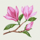 Kit, painting by numbers, „Magnolia Branch“, 15х15cm, with an easel, ROSA START