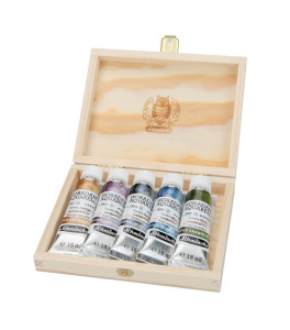 Schmincke Horadam Aquarell Super Granulation set 5x15 ml Tundra, drewniane pudełko