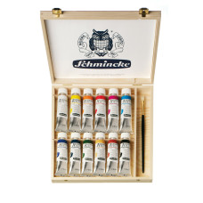 Schmincke Akademie Oil paint set 12x60ml, wooden box