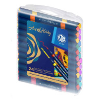 Markery akrylowe Astra Art&Hobby – zestaw 24 kolorów, dwustronne markery do malowania, 2 końcówki