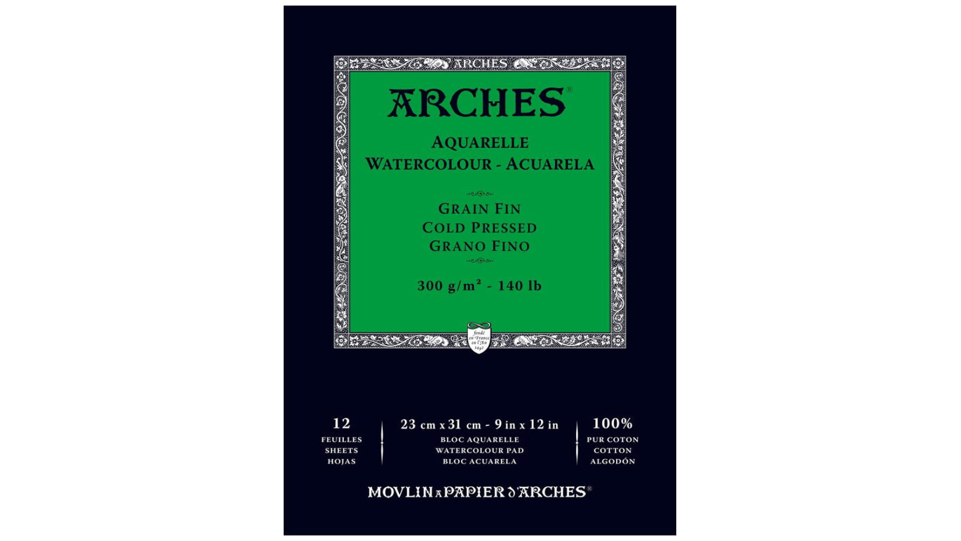 Blok do akwareli ARCHES Watercolour 23x31 cm 300g 12a Cold Pressed White 100% bawełna