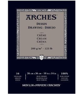 Blok rysunkowy ARCHES Drawing Cream blok 23x31 cm 200g 16a 100% bawełna