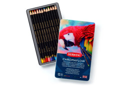Derwent Chromaflow Coloured Pencils 12 Colours Metal Tin