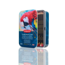 Derwent Chromaflow Coloured Pencils 36 Colours Metal Tin