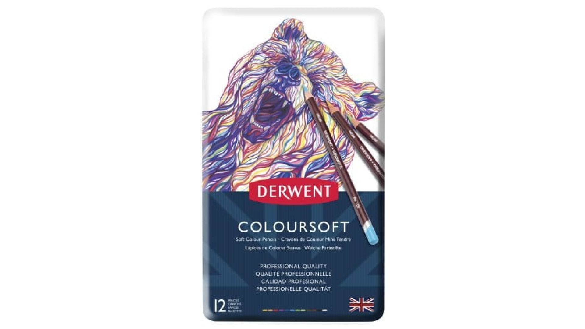 Derwent Komplet kredek COLOURSOFT 12 kolorów w kasetce