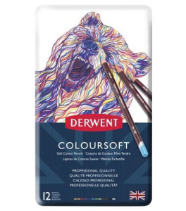 Derwent COLOURSOFT pencils set 12 pcs metal box