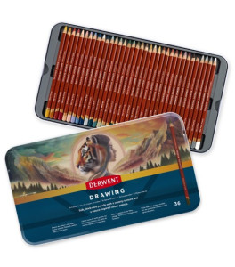 Derwent DRAWING pencils set 36 pcs metal box