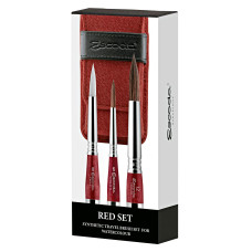 Zestaw pędzli Escoda RED SYNTHETIC TRAVEL BRUSH SET