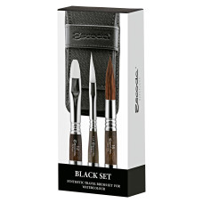 Zestaw pędzli Escoda BLACK SYNTHETIC TRAVEL BRUSH SET